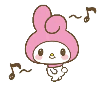 Pink Bunny With Music Notes Sticker