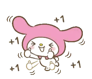 Pink Bunny With Number 1 Sticker