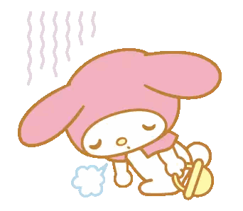 Pink Bunny With Yellow Bucket Sticker