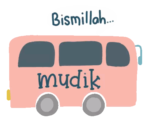 Pink Bus Bismillah Mudik Sticker