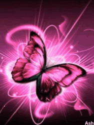 Pink Butterfly Glowing Sparkle GIF