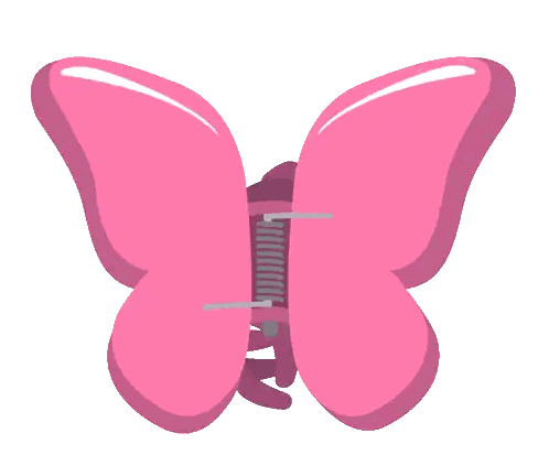 Pink Butterfly Hair Clip Sticker
