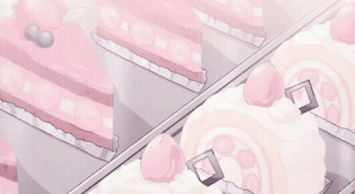 Pink Cakes On Shelf GIF