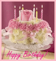Pink Candle Birthday Cake GIF