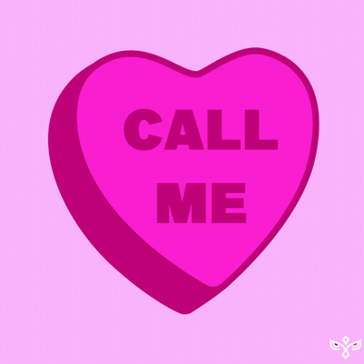 Pink Candy Heart Call Me GIF