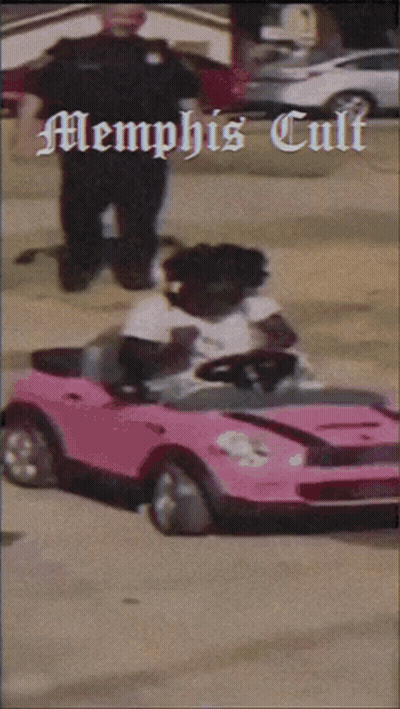 Pink Car With Memphis Cult GIF