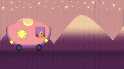 Pink Car With Yellow Star GIF