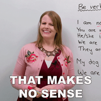 Pink Cardigan Woman With That Makes No Sense Board GIF