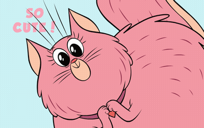 Pink Cartoon Cat So Cute GIF