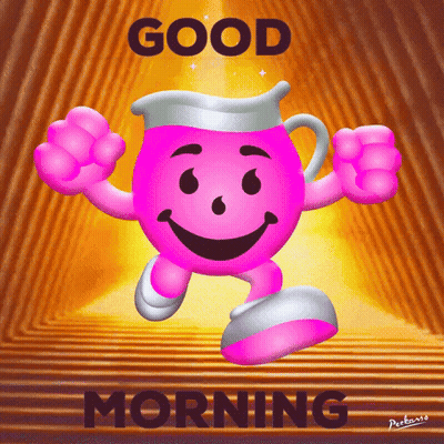 Pink Cartoon Character Good Morning GIF