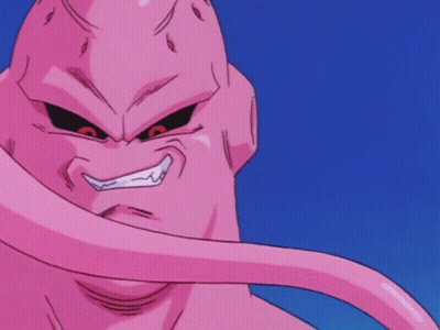 Pink Cartoon Character Holding Black Chocolate Bar GIF