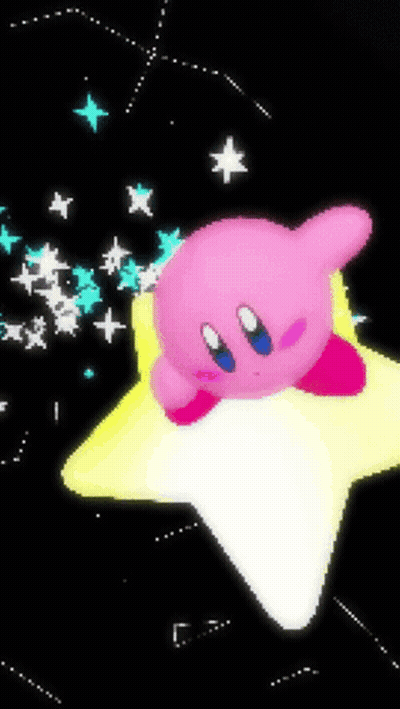 Pink Cartoon Character Sitting On Yellow Star GIF