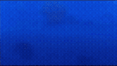 Pink Cartoon Character Swimming In Ocean With Blue Sky GIF