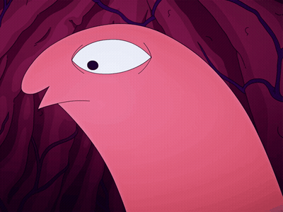 Pink Cartoon Character White Eye Long Nose GIF