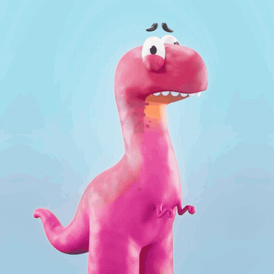 Pink Cartoon Character With Beans From Nose GIF