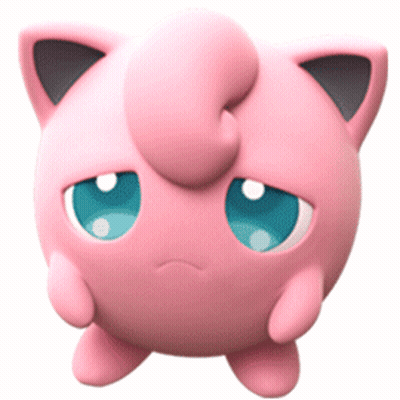Pink Cartoon Character With Blue Eyes Sad GIF