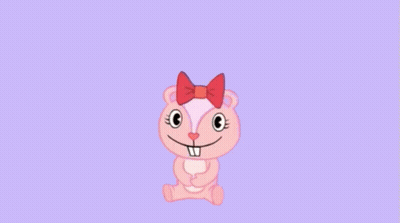 Pink Cartoon Character With Bow And Heart GIF