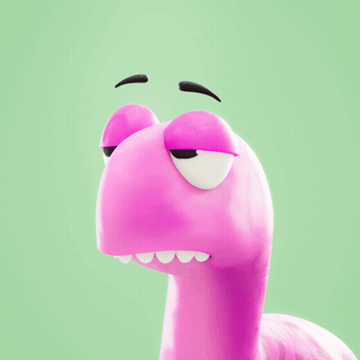 Pink Cartoon Character With Closed Eyes And Black Eyebrow GIF