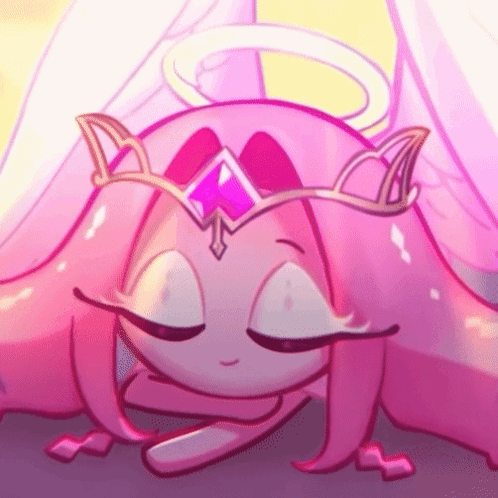 Pink Cartoon Character With Wings And Tiara Sleeping GIF