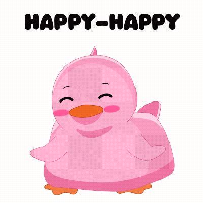 Pink Cartoon Duck Happy Happy GIF