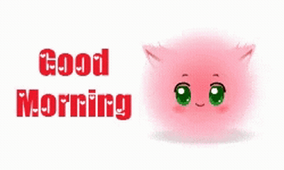 Pink Cartoon Face Good Morning GIF