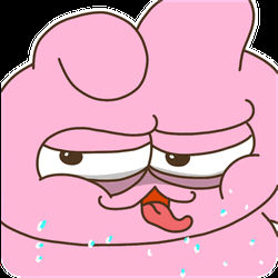 Pink Cartoon Licking Tongue Out GIF