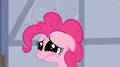 Pink Cartoon Pony Crying With Water Eyes GIF