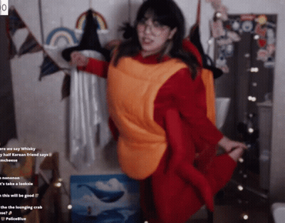 Pink Cat And Yellow Rabbit Next To Gemini Sign GIF