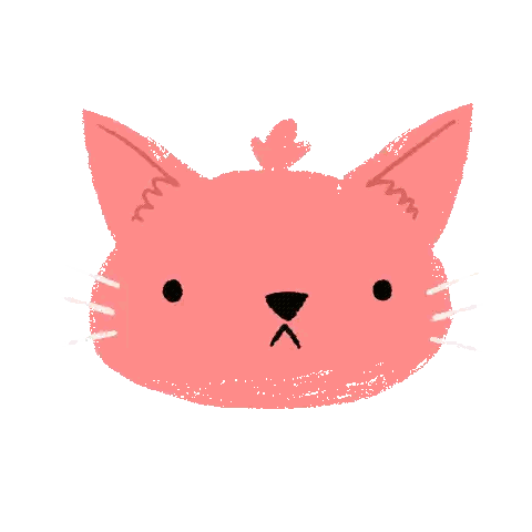 Pink Cat Head Smiley Sticker