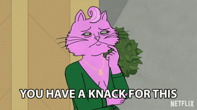 Pink Cat Saying You Have A Knack For This Netflix GIF