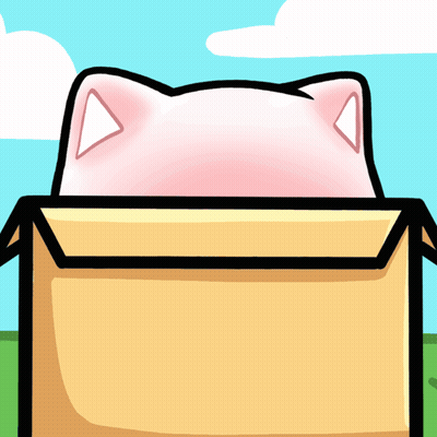 Pink Cat Sitting In Cardboard Box Saying Hello GIF