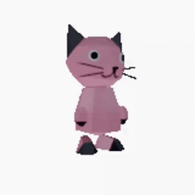 Pink Cat With Black Ears And Legs GIF