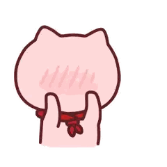 Pink Cat With Red Scarf Sticker