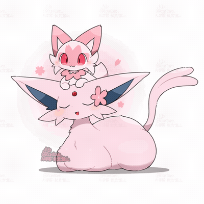 Pink Cat With Smaller Pink Cat On Top