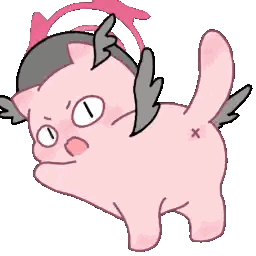 Pink Cat With Wings And X On Butt Sticker