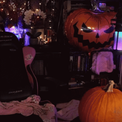 Pink Chair With Hello Kitty Sticker GIF
