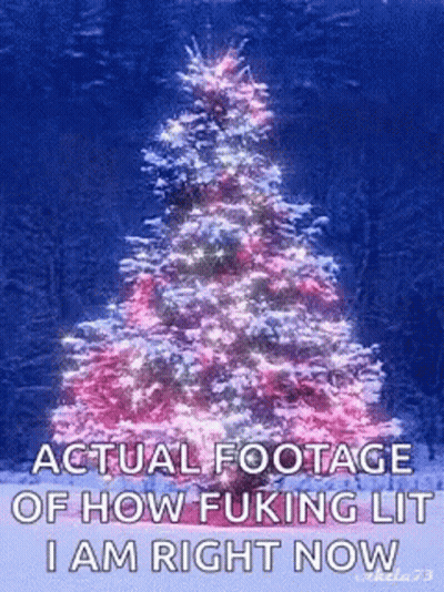 Pink Christmas Tree Actual Footage Of How Fucking Lit I Am Right Now GIF