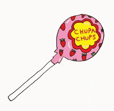 Pink Chupa Chups Lollipop With Strawberries GIF