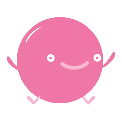 Pink Circle With Arms And Legs Smiling Sticker