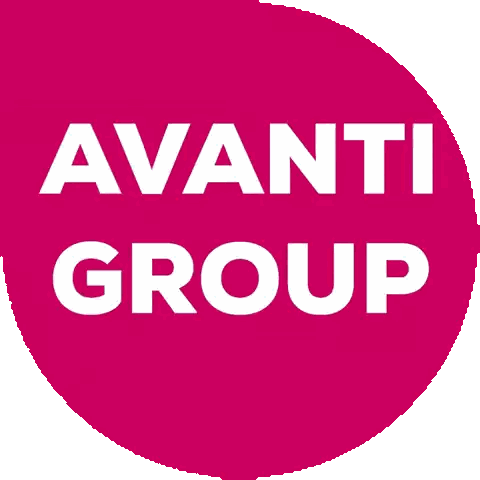 Pink Circle With Avanti Group Sticker