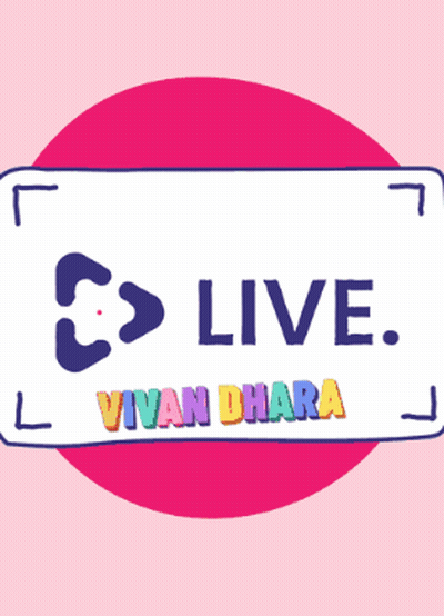 Pink Circle With Live Vivan Dharma Sign GIF