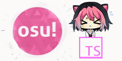 Pink Circle With Osu Next To Crying Girl GIF