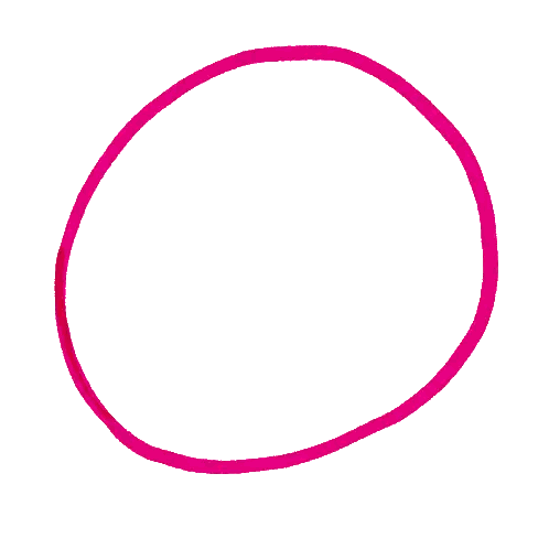 Pink Circle With White Border Sticker