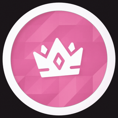 Pink Circle With White Crown GIF