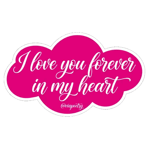 Nube rosa que dice Te amo por siempre Sticker