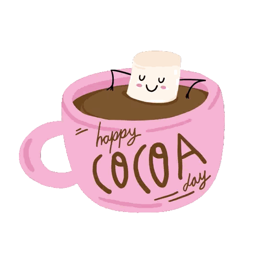 Pink Cocoa With Marshmallow Sticker
