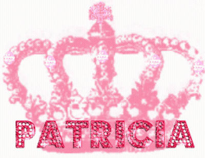 Pink Crown With Name Patricia In Red Letters GIF