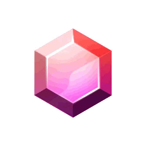 Pink Cube With Purple Border Sticker