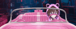 Pink Cute Car Anime GIF