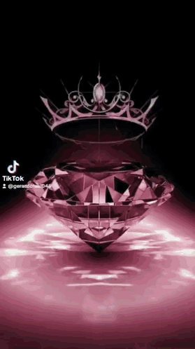 Pink Diamond With Crown On Top GIF